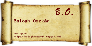 Balogh Oszkár névjegykártya