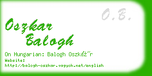 oszkar balogh business card